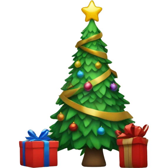 Christmas tree and two present emoji