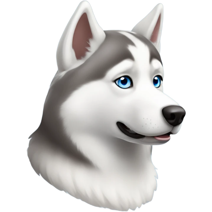 Husky all white fur blue eyes liver colored nose emoji