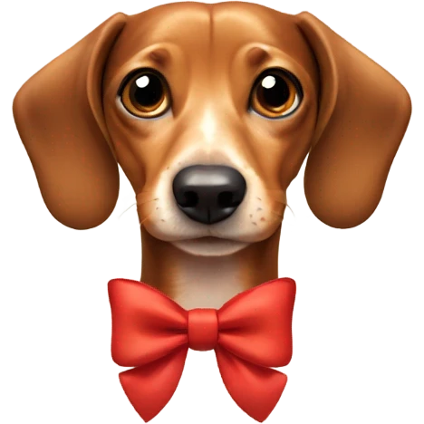 weiner dog with a bow emoji