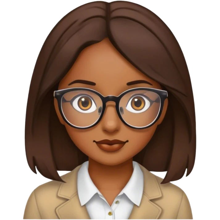 Una chica morena con gafas muy guapa emoji