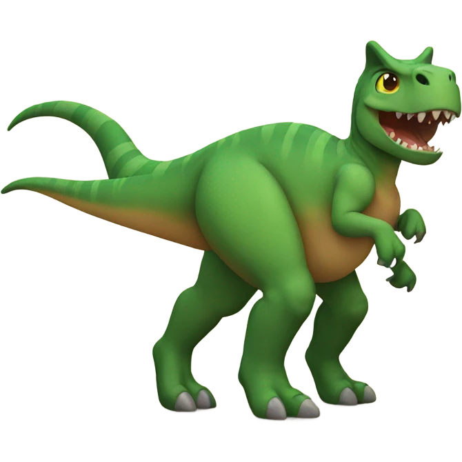 A dinosaur with a cat head emoji