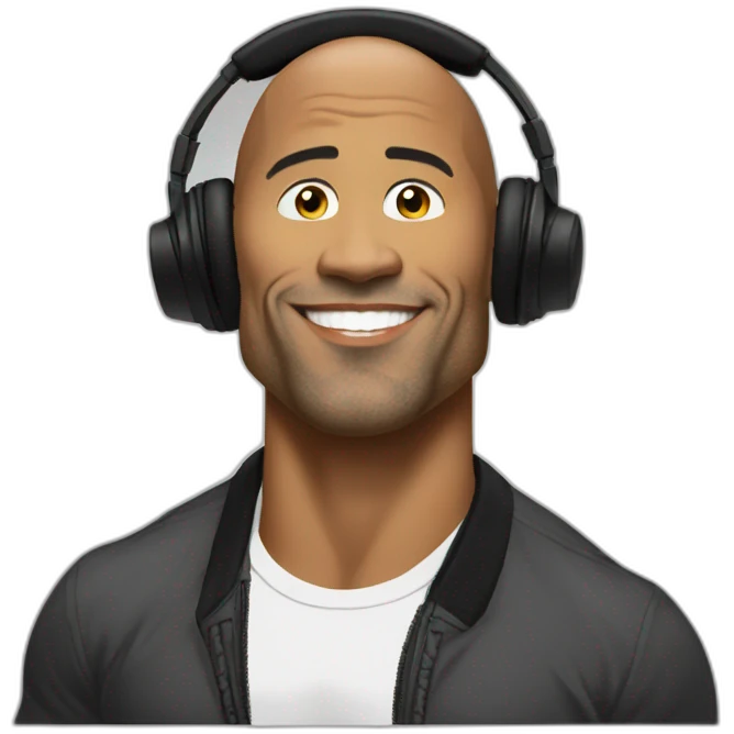 the rock as a DJ emoji