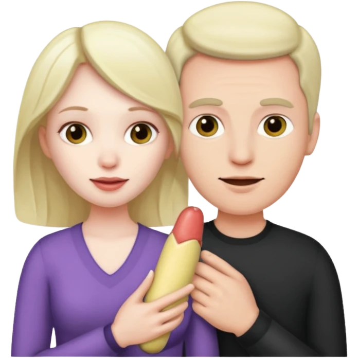 Woman holding husbands penis emoji