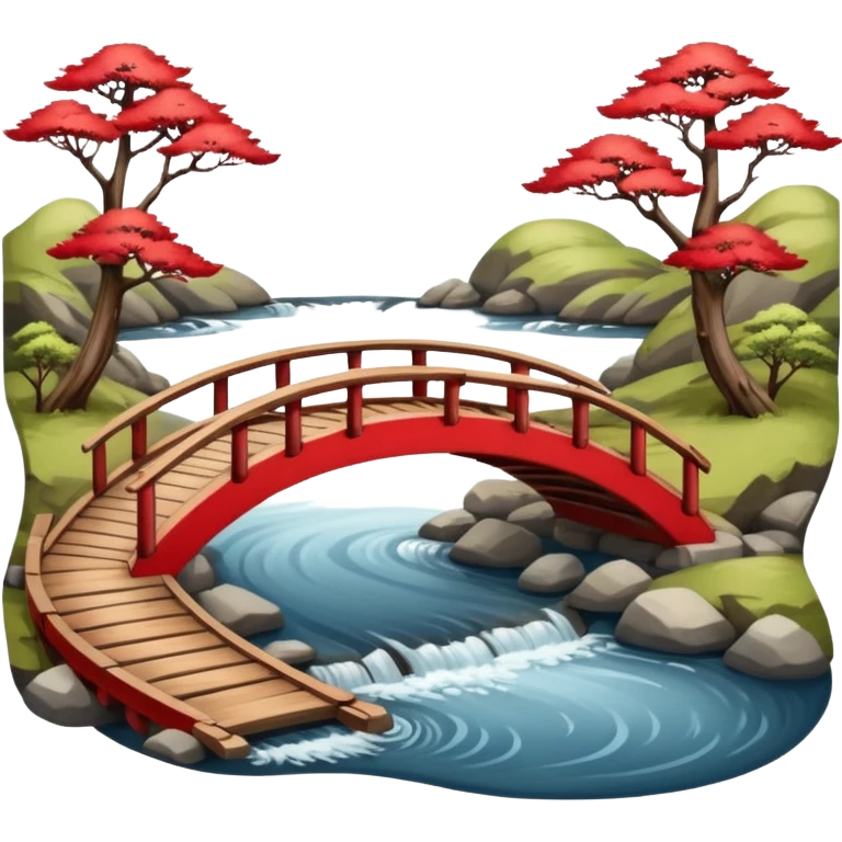 red Japanese wooden bridge emoji