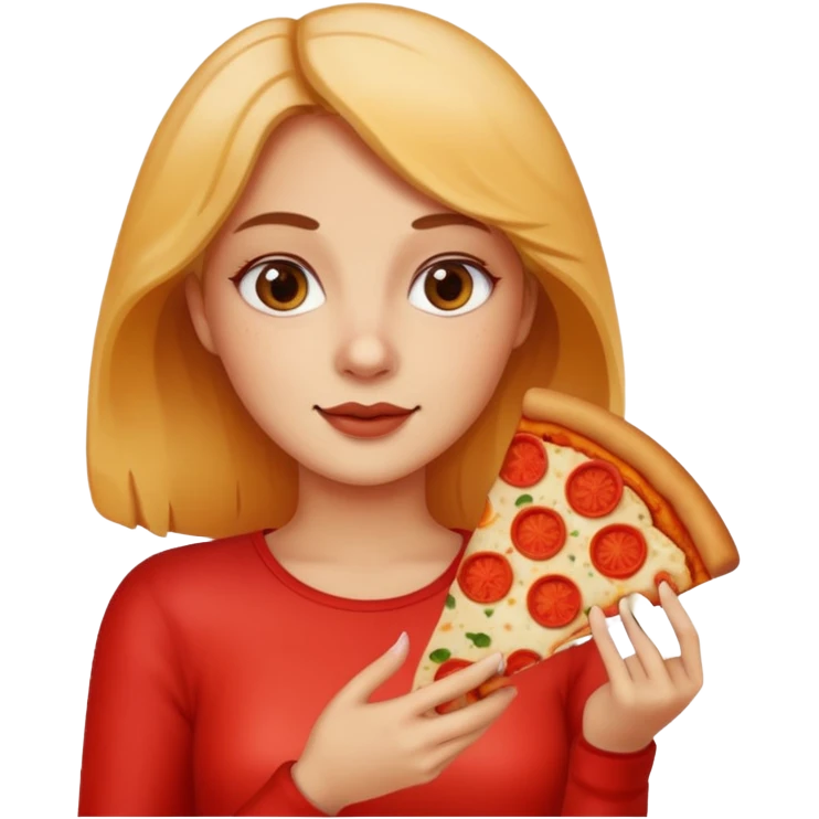 Woman with pizza slice emoji