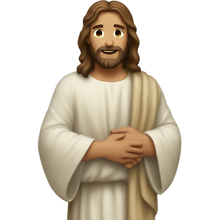 Jesus Christ hugging himself emoji