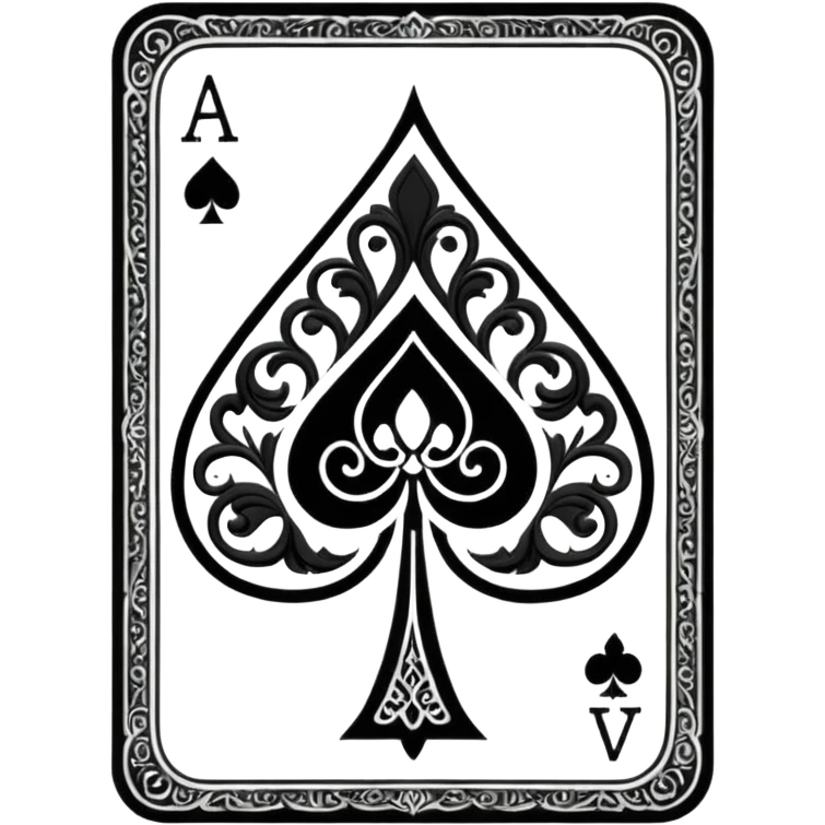 detail shot of card ace of spades emoji