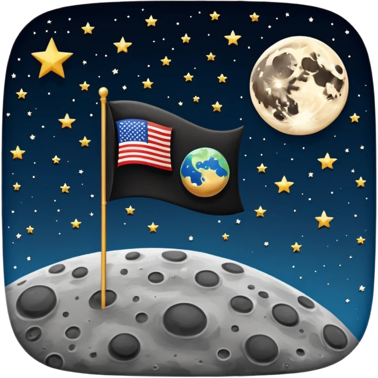 На фоне космоса луна а на ней флаг и написано "Majestic" emoji