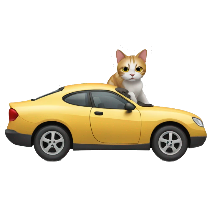 Cat with car emoji