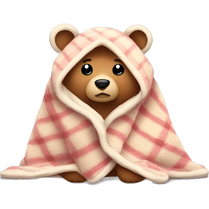 bear covered in cozy blanket  emoji