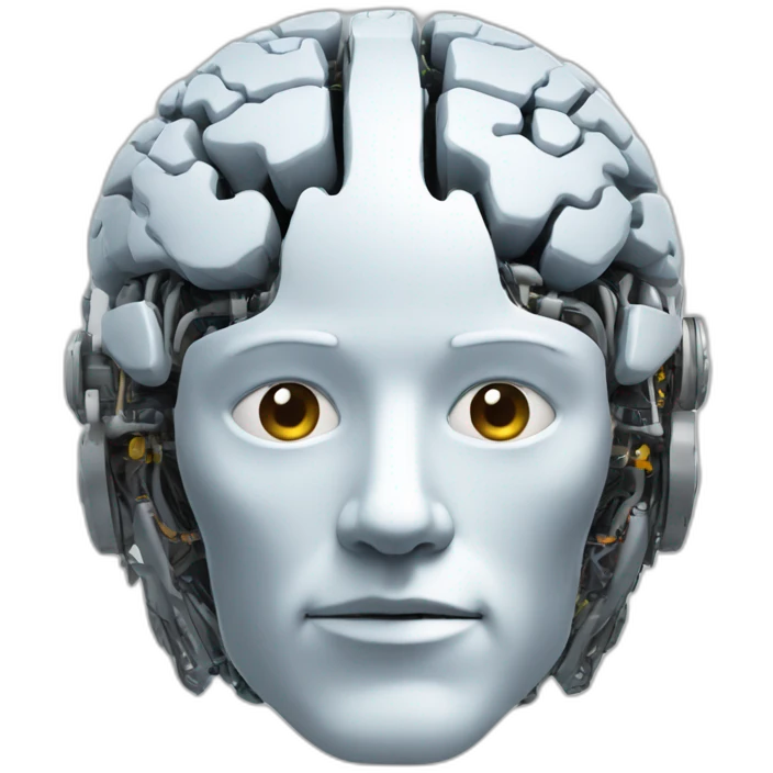 AI  robot brain profile right emoji