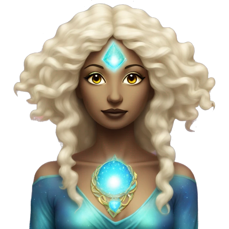 Pleiadian radiant glowing diva woman female third eye emoji