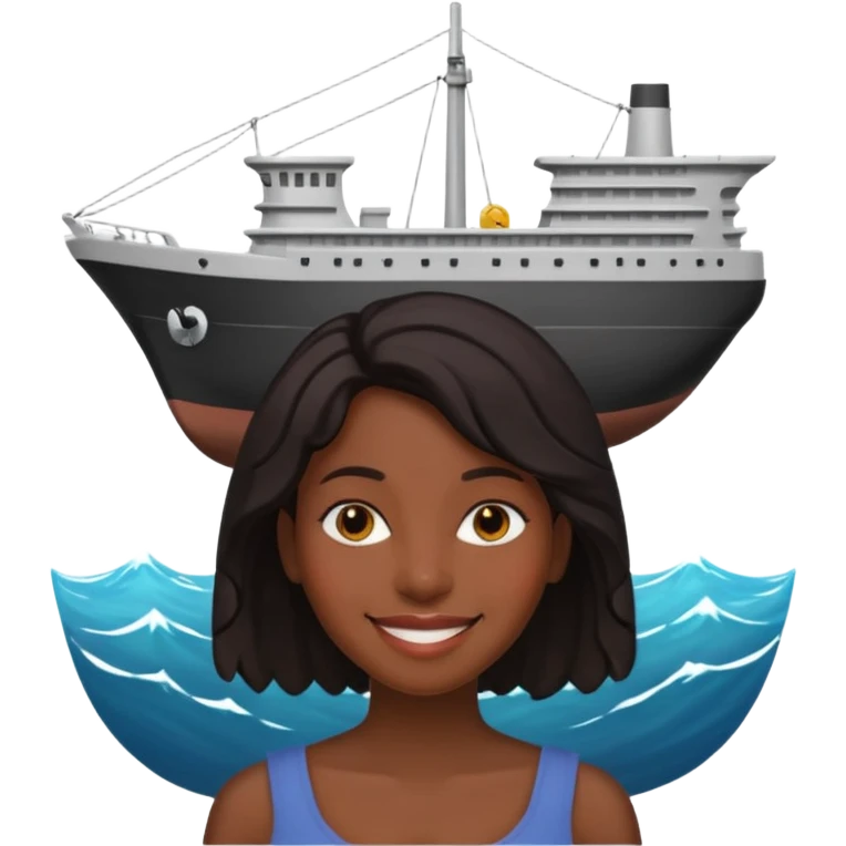 A black women with a ship for a head emoji