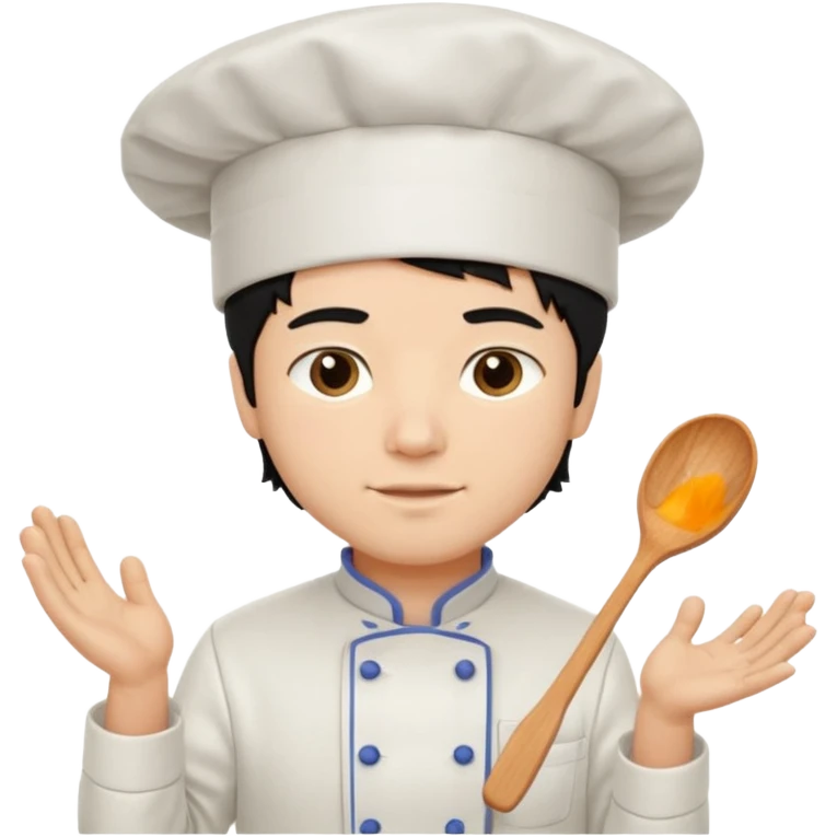 man black hair light skin tone cooking emoji