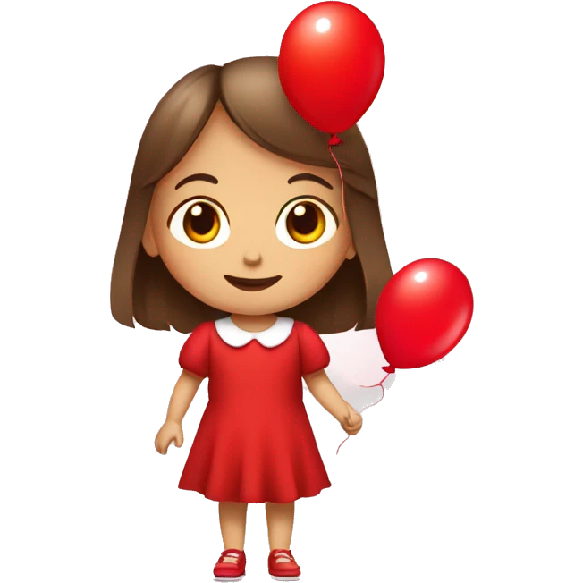 niña con globo rojo emoji