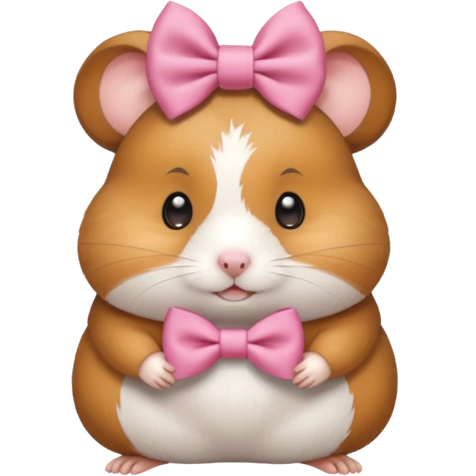 Hamster with girl bow emoji