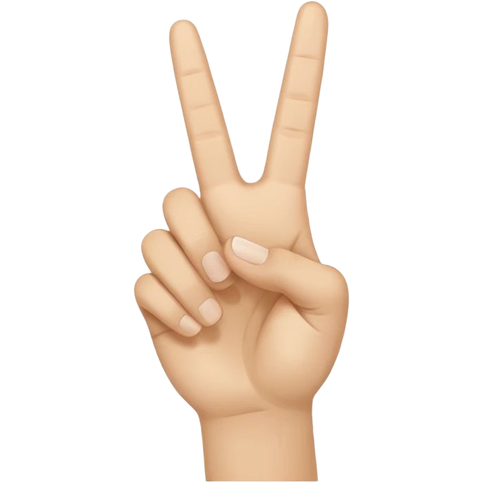 peace sign emoji but with the middle and ring fingers up not the index finger emoji