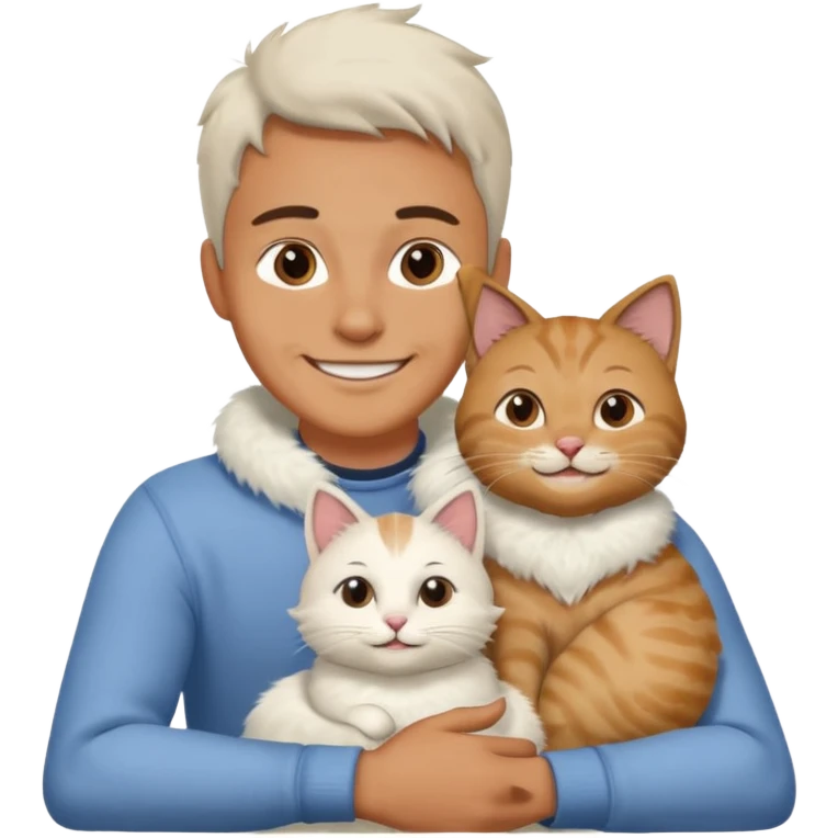 Cat sitting on man emoji