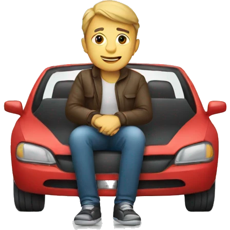 Men sitting in car emoji