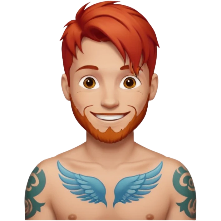 man with red hair and tattoos emoji