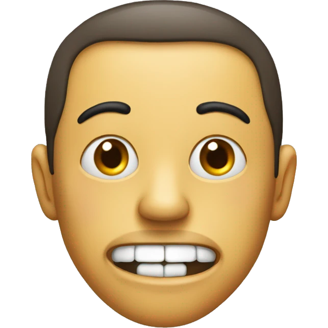An emoji side eying with a mouth going like “eeeshh”  emoji