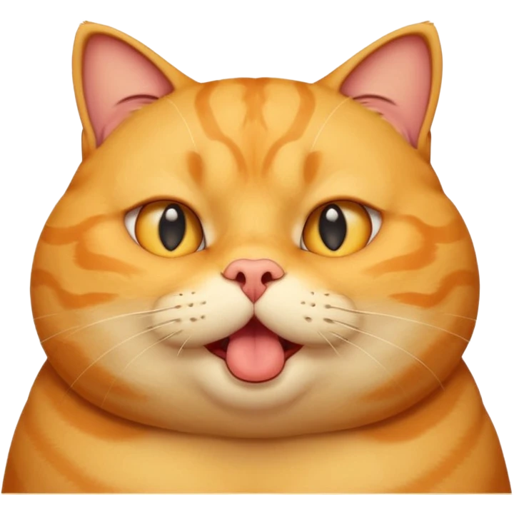 fat yellow confused cat open mouth and question mark signs on his head emoji