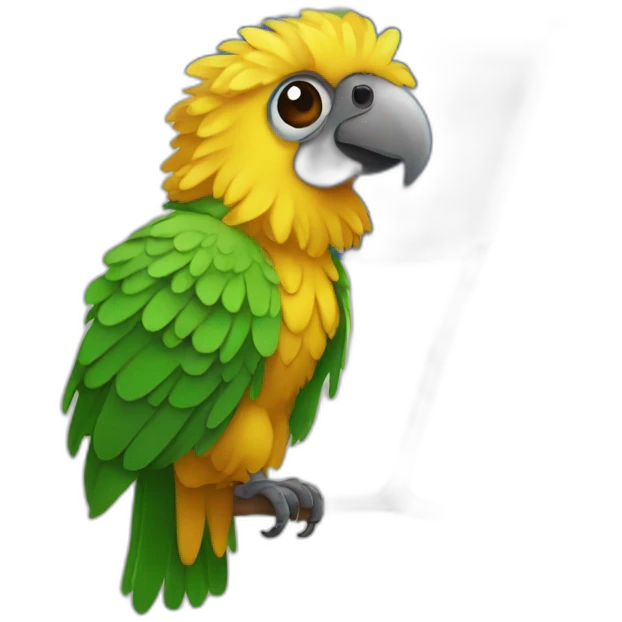 Shaggy-parrot-wearing-scarf-with-brazilian-flag emoji
