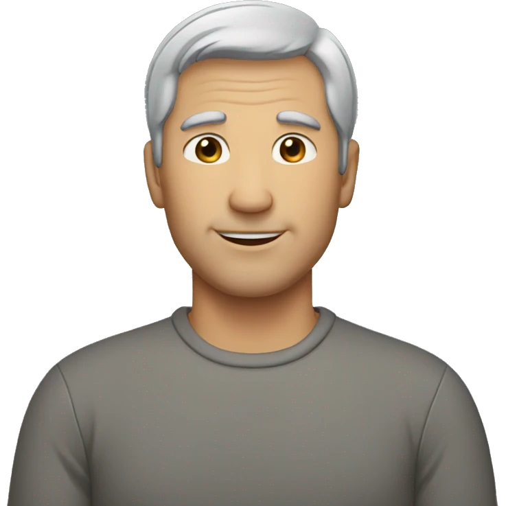 grey short hair middle age man emoji