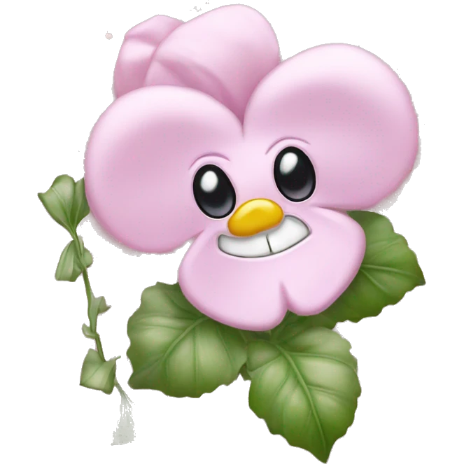 Soft pastel pink viola with bow glitter and roses and pearls in the background emoji