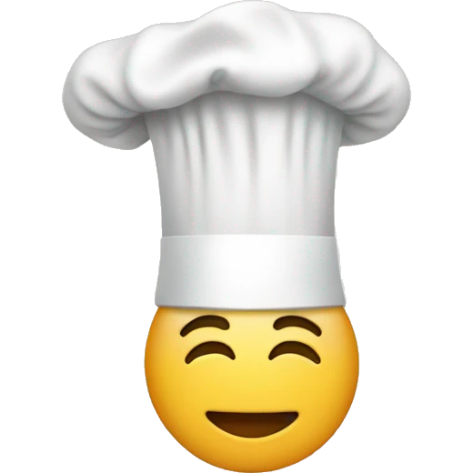 a chef's flat hat without face emoji
