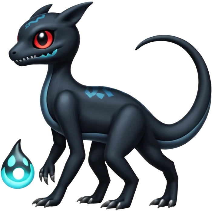 Shiny Duskull-Salandit-Umbreon-Fakémon-hybrid-creature (full body)  emoji
