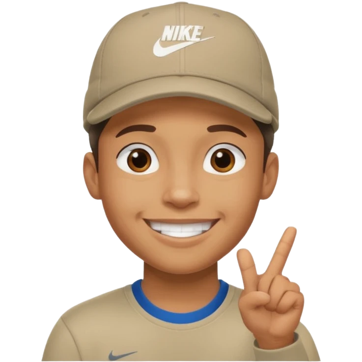 Ragazzo con cappello Nike mulatto che dice di si col police emoji