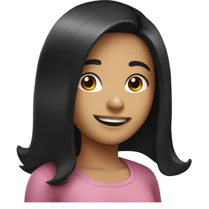 smiling girl with black hair emoji
