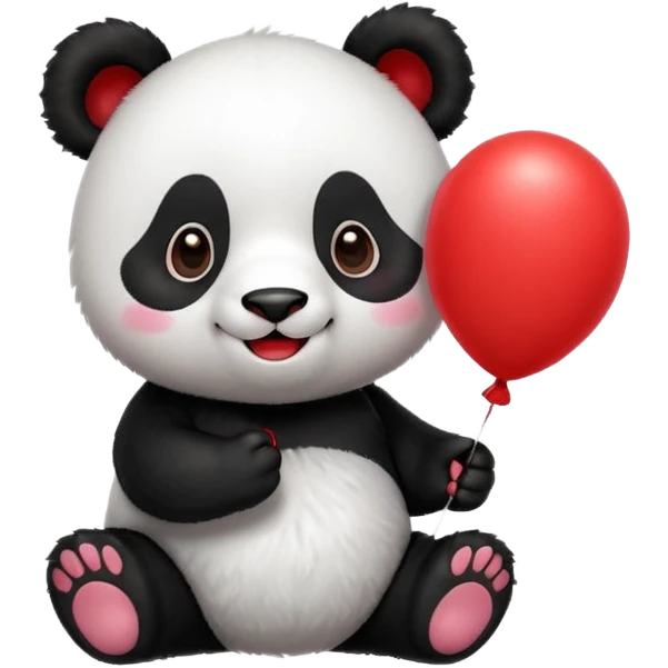 panda with balloon emoji