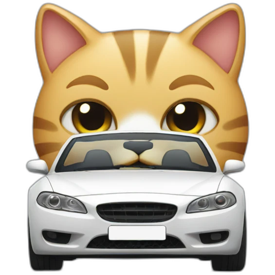 angary cat with car emoji