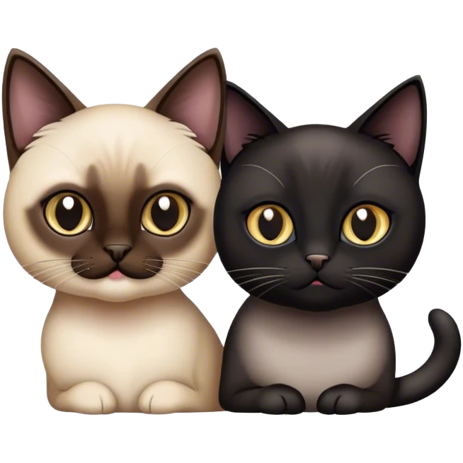 siamese cat and black cat emoji