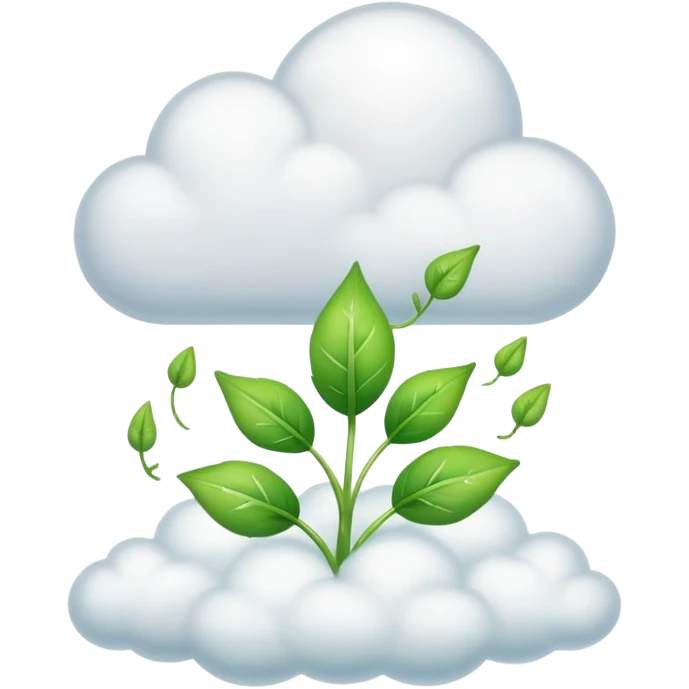 cloud with a small green sprout, web hosting beginner plan emoji
