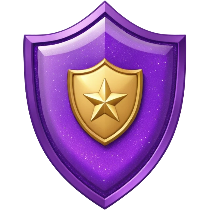 Purple Glitter military medal shield emoji