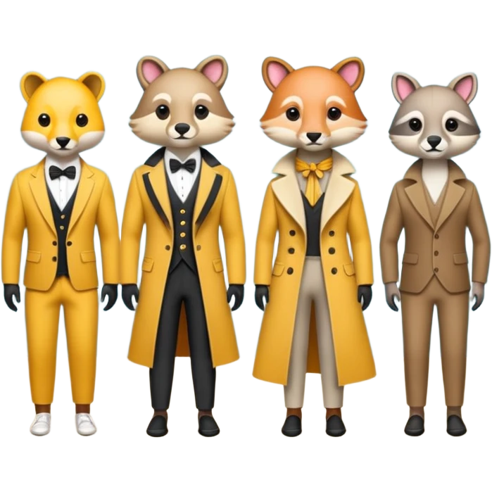 animal défilé de mode emoji