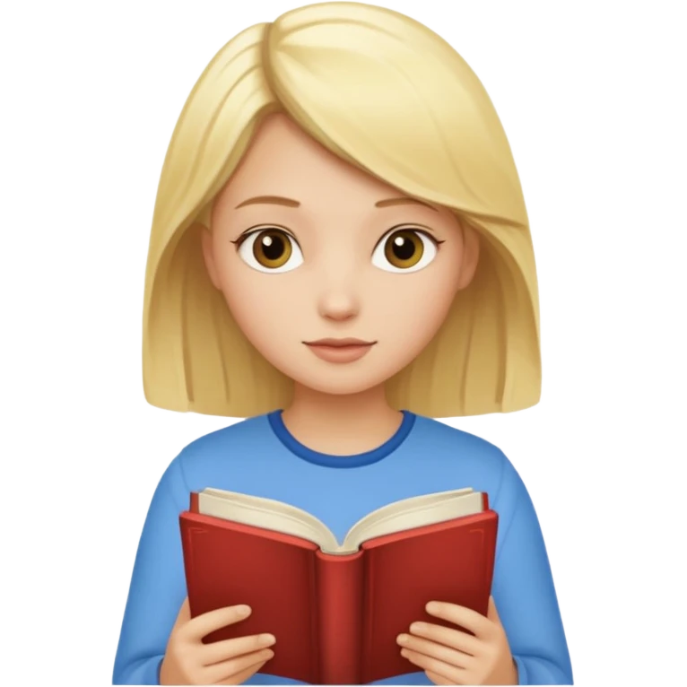 Blonde girl reading a book emoji
