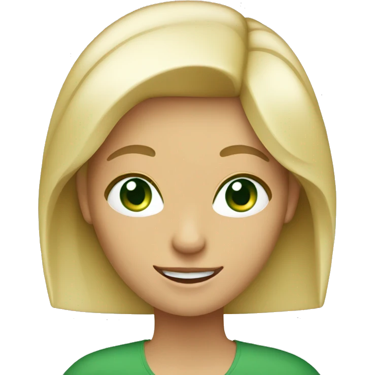 Blond woman green eyes with thumbs up emoji