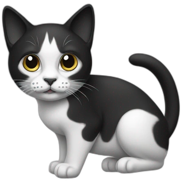 Cat black white emoji