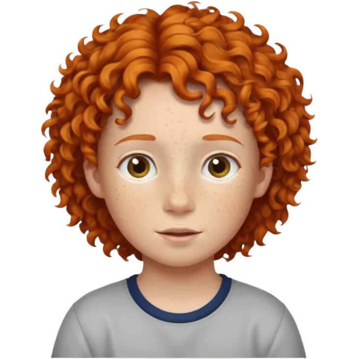 kid with ginger curly hair emoji