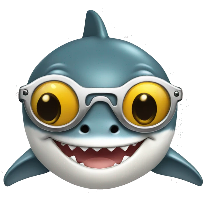 baby great white shark with sun glasses emoji
