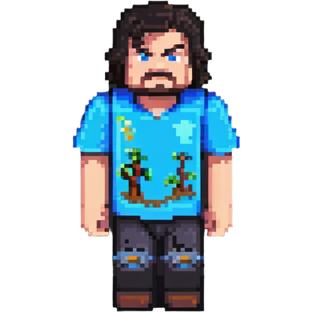 Jack Black as a Minecraft character emoji