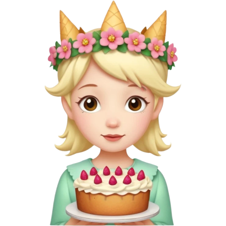 Pixie with cake emoji