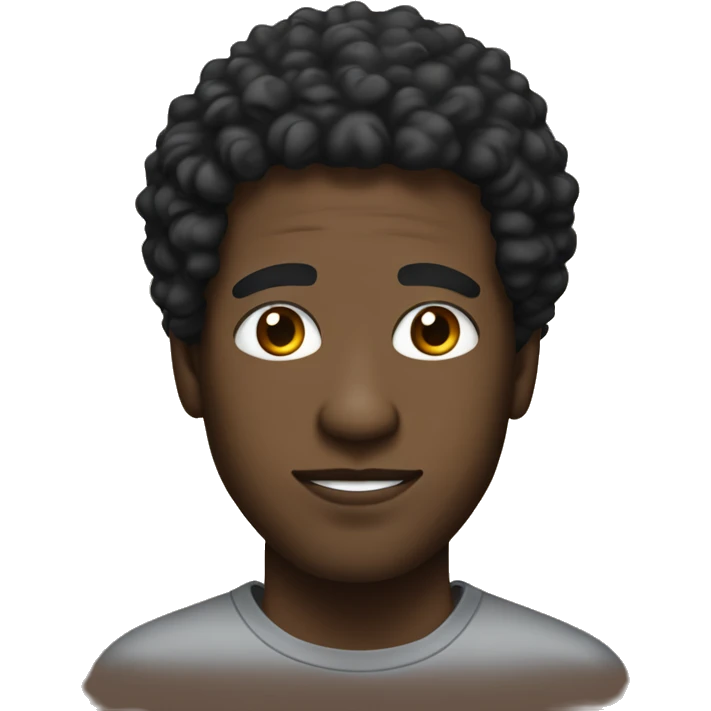 Black man with small afro curly, goate and soul patch with faded sides not too much though emoji