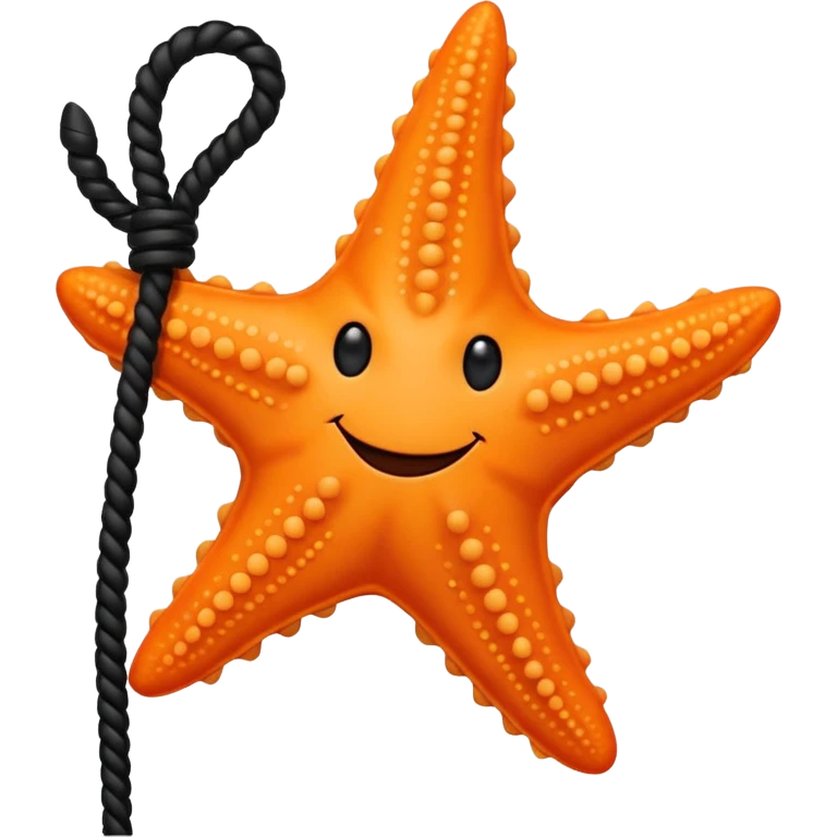 Starfish with face and a black whip emoji