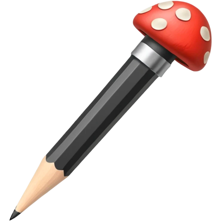 Make an emoji of a black pencil with a mushroom looking tip emoji