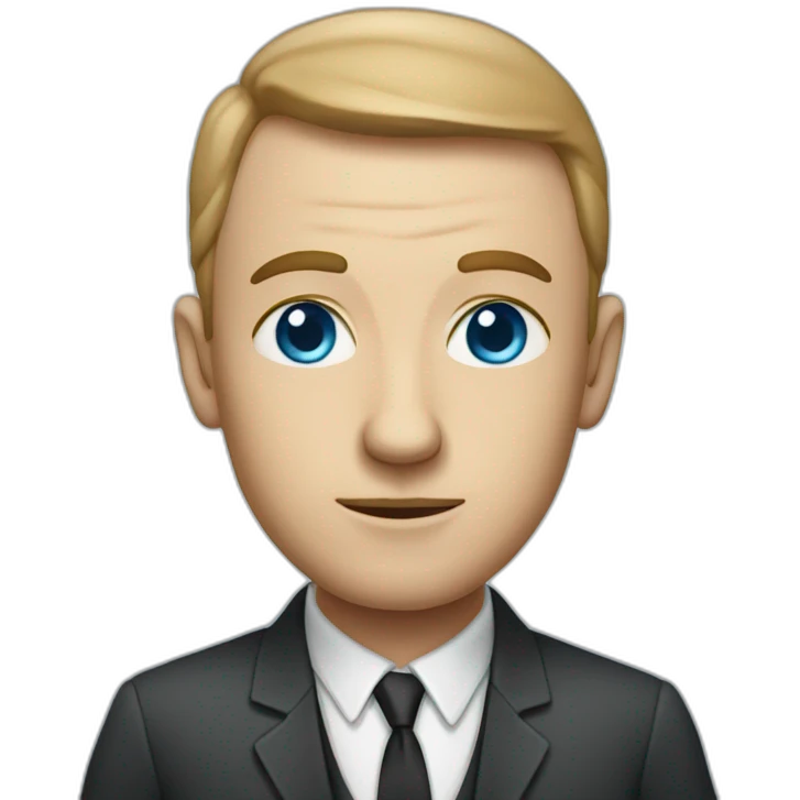 Oppenheimer with light blue eyes emoji